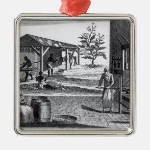 The Tobacco Manufactory in Different Branches Metal Ornament