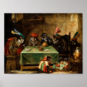 The tobacco-smoking monkey group poster