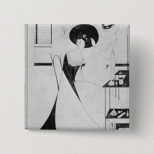 The Toilet of Salome 2 Inch Square Button (Front)