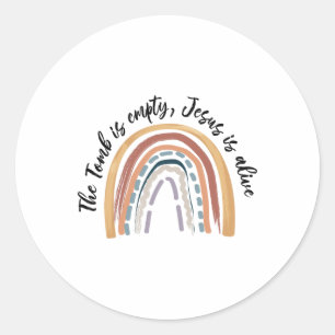 The Tomb Is Empty Jesus Is Alive He Is Risen Happy Classic Round Sticker