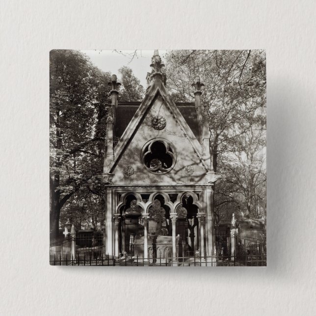 The Tomb of Abelard and Heloise, built in 1817 2 Inch Square Button (Front)