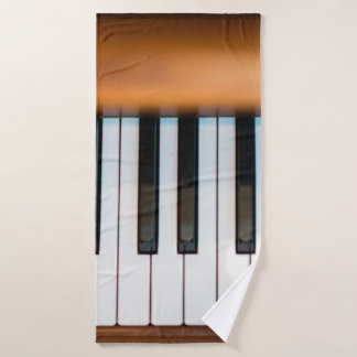 The top view of vintage key piano. abstract, antiq bath towel