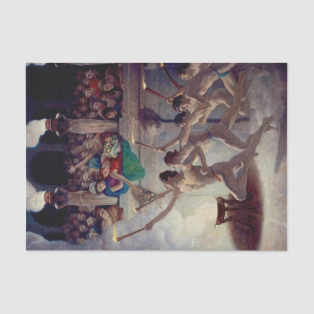 The Torch Race, Grecian Olympics by N. C. Wyeth Tissue Paper (Front)