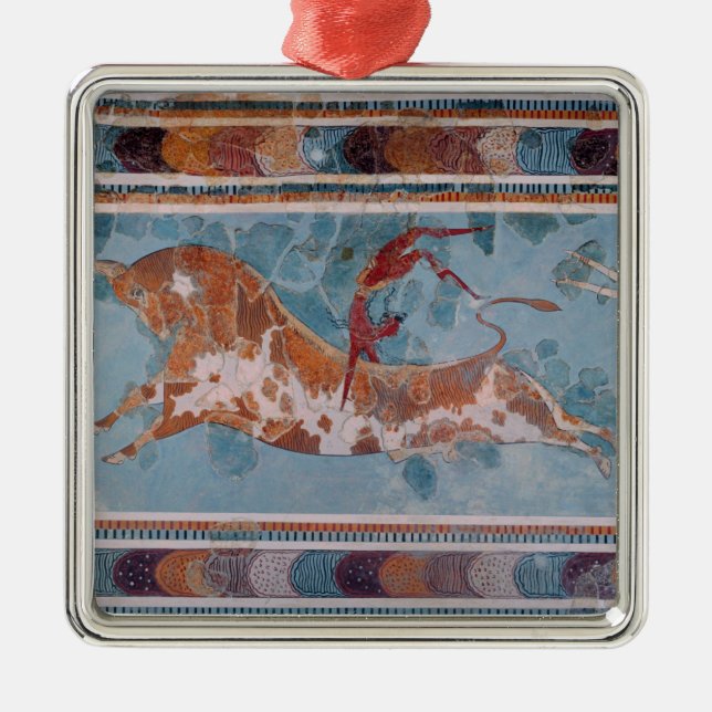 The Toreador Fresco, Knossos Palace, Crete Metal Ornament (Front)