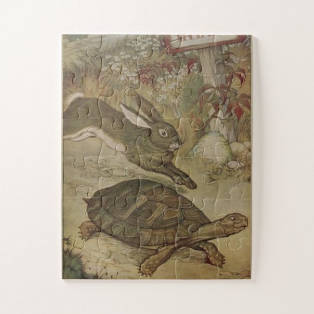 The Tortoise and the Hare Race Jigsaw Puzzle (Vertical)