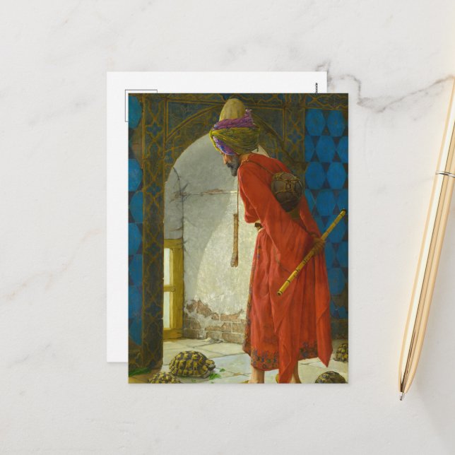The Tortoise Trainer, 1906 by Osman Hamdi Bey Holiday Postcard (Front/Back In Situ)