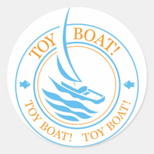 The Tot Spot_Toy Boat (Blue & Gold) Classic Round Sticker