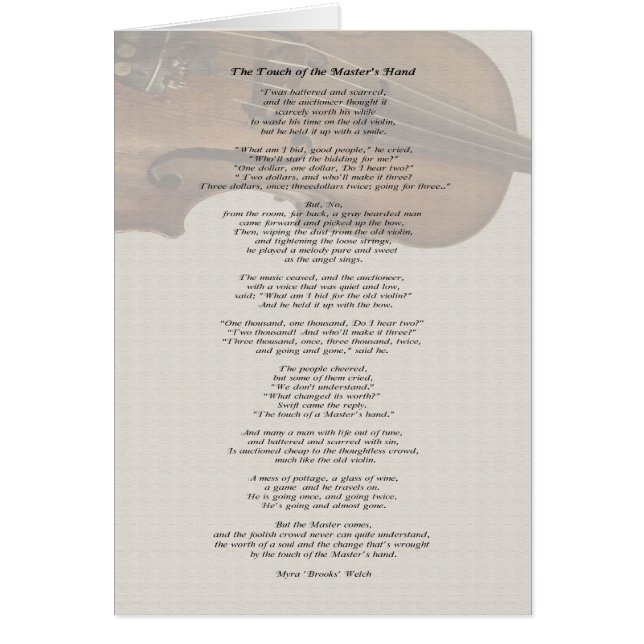 The Touch of the Master's Hand (Front)