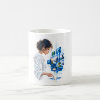 The Touch That Opens Possibility — Futuristic AI Coffee Mug