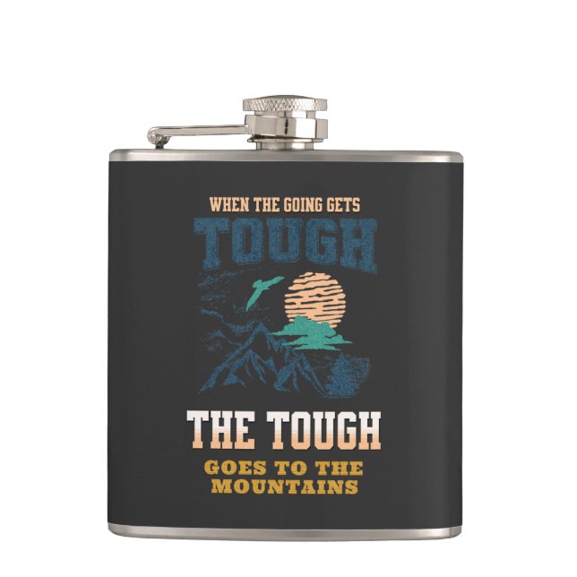 The Tough Mountain Nature Discover Explore Planet Hip Flask (Front)