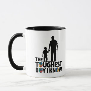 The Toughest Boy I Know Autism Fathers Day Mug