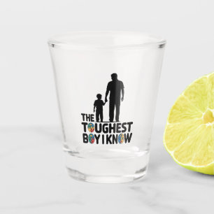 The Toughest Boy I Know Autism Fathers Day Shot Glass