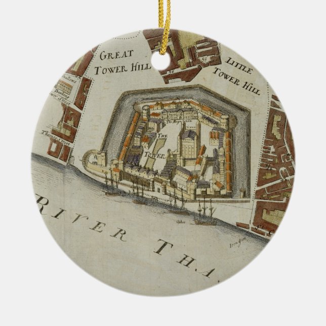 The Tower and St. Catherine's, detail of the Tower Ceramic Ornament (Front)