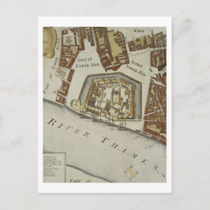 The Tower and St. Catherine's, detail of the Tower Postcard