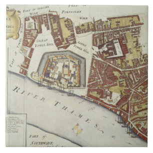 The Tower and St. Catherine's, for 'Stow's Survey Tile