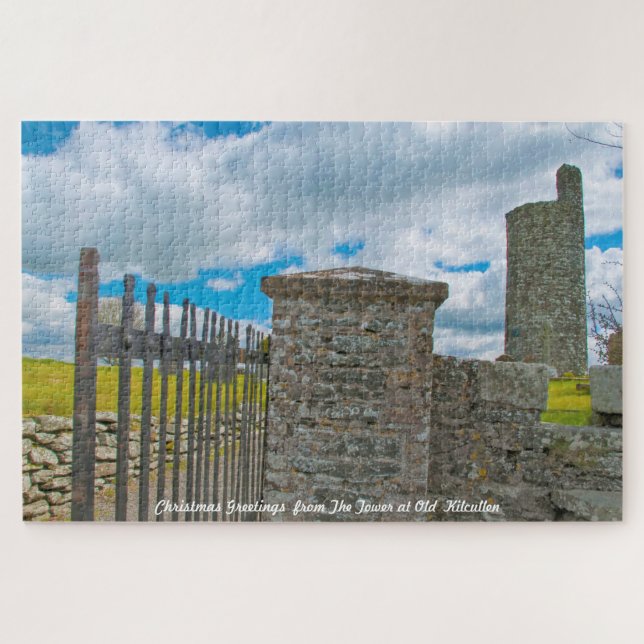 The Tower at Old Kilcullen. Christmas Greetings Jigsaw Puzzle (Horizontal)