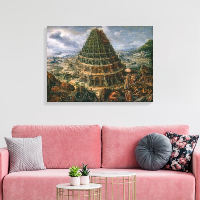 The Tower Of Babel | Marten van Valckenborch | Canvas Print (Insitu(LivingRoom))