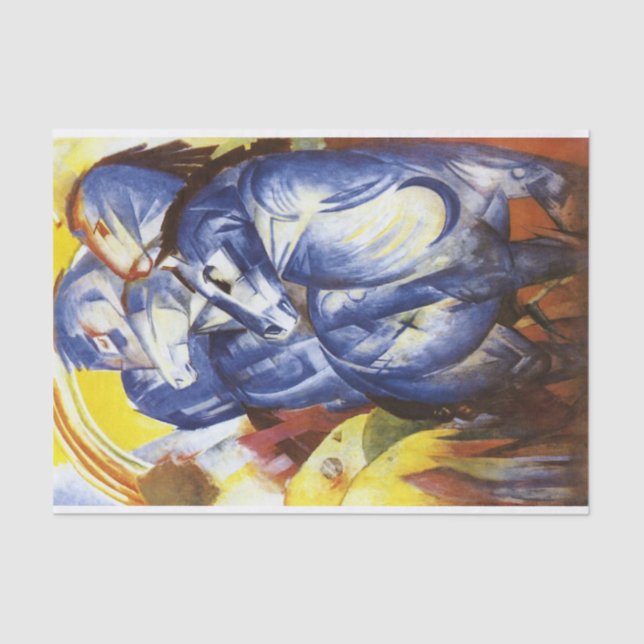 The Tower of Blue Horses by Franz Marc Tissue Paper (Front)
