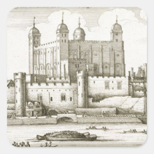 The Tower of London, 1647 (engraving) Square Sticker