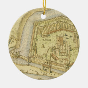 The Tower of London, from a survey made in 1597 by Ceramic Ornament