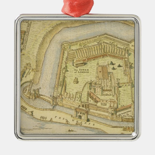The Tower of London, from a survey made in 1597 by Metal Ornament (Front)