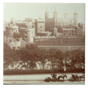 The Tower of London (sepia photo) Tile