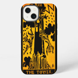 The Tower Tarot Card | Gold And Black | iPhone 13 Case