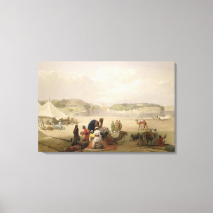 The Town of Roree, and the Fortress of Bhukker, on Canvas Print