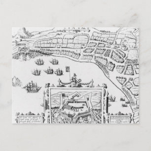 The Towne and Platforme of Fayall Postcard
