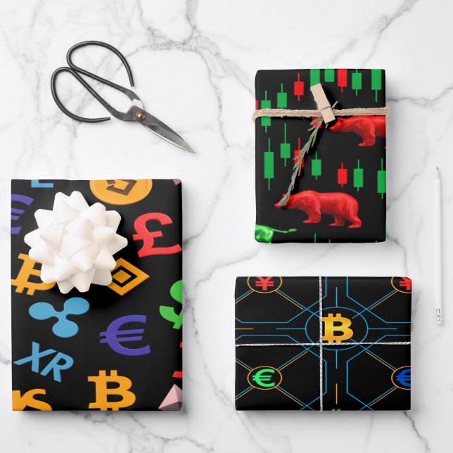 The Trader Dream Collection Candlestick Charts  Wrapping Paper Sheet (Front)