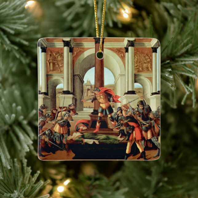 The Tragedy of Lucretia by Sandro Botticelli Ceramic Ornament (Tree)