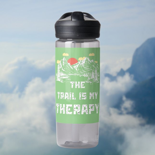 The Trail Is My Therapy | Hiking Inspiration  Water Bottle (Creator Uploaded)