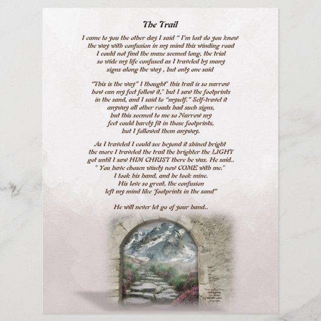The Trail Personalized Stationary Paper (Front)