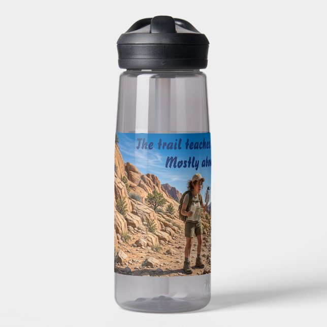 The trail teaches... about thirst Water Bottle (Front)