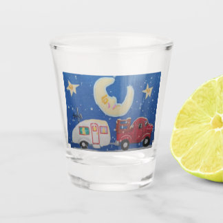 The Trailer, The Truck, 🛻 And The Sleepy 😴 Moon Shot Glass