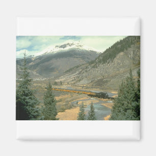 The train is crossing the Animas River after leavi Magnet