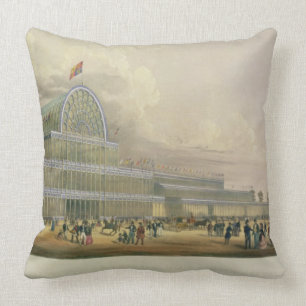 The Transept of the Crystal Palace, from the Princ Throw Pillow