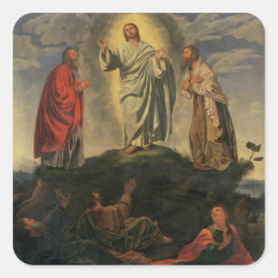 The Transfiguration, c.1527-33 (oil on panel) Square Sticker