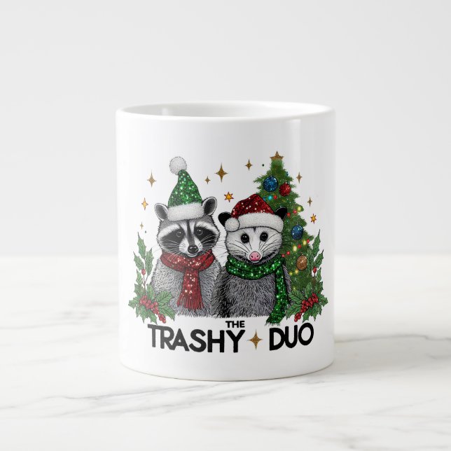 The Trashy Duo Cute Animals Christmas JUMBO Mug (Front)