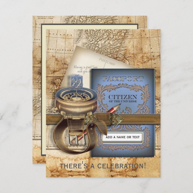 The Traveller Farewell Party Invitations (Front/Back)