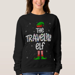 The Travelling Elf Christmas Lights Elf Matching F Sweatshirt