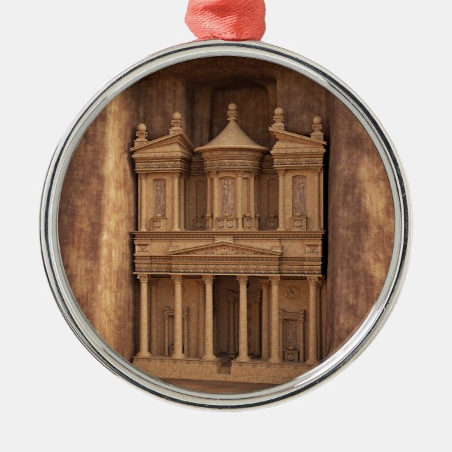 The Treasury of Petra, Jordan Metal Ornament (Front)
