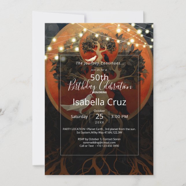 The Tree Between Worlds | Tree of Life Invitation (Front)