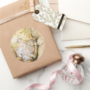 The Tree Fairy Vintage  Classic Round Sticker