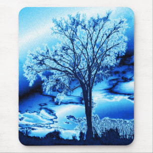 The Tree in Ice Blue mouse pad