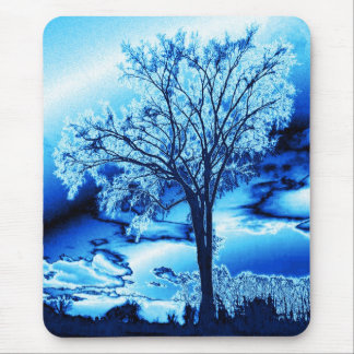 The Tree in Ice Blue mouse pad