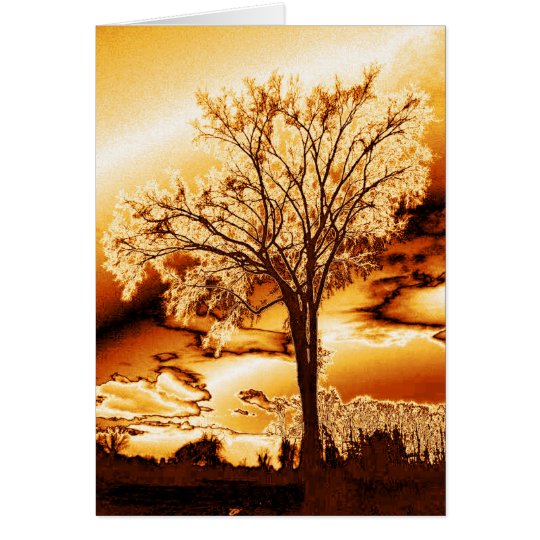 The Tree in Molten Gold Card (blank)