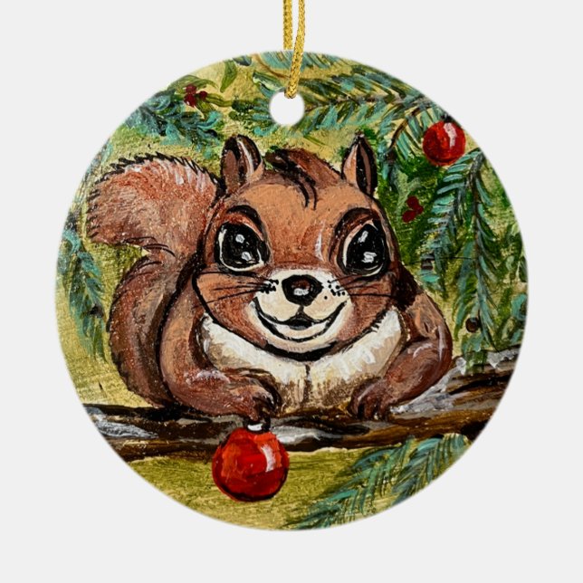 The Tree Looks Great! Ceramic Ornament (Front)