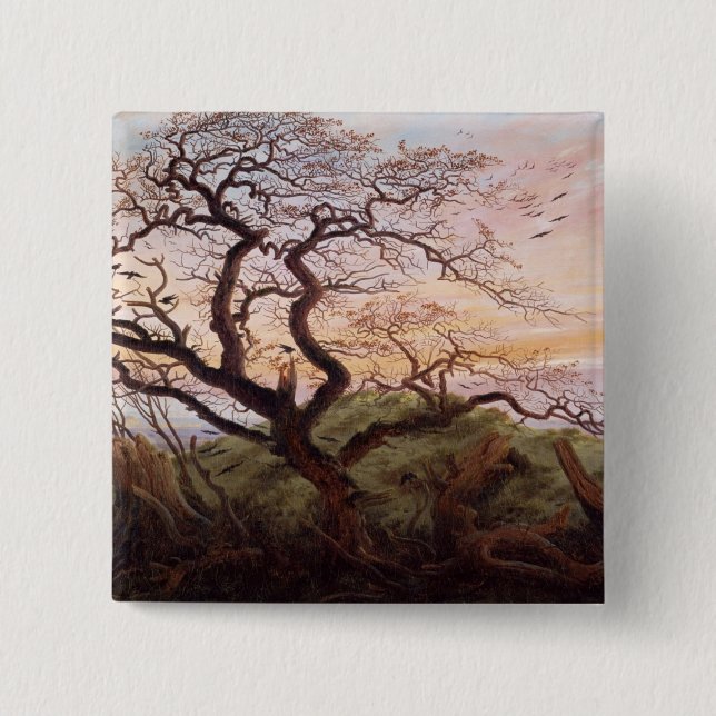 The Tree of Crows, 1822 2 Inch Square Button (Front)