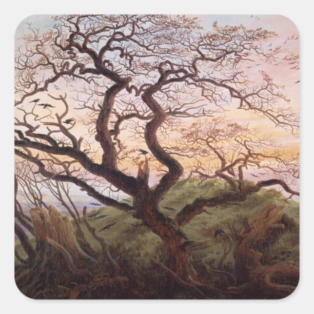 The Tree of Crows, 1822 Square Sticker (Front)